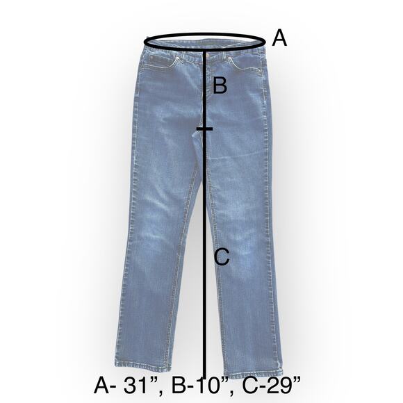 Karl Lagerfeld Straight Leg Mid-Rise Jeans, Size 8, Blue Medium Wash - Picture 3 of 11